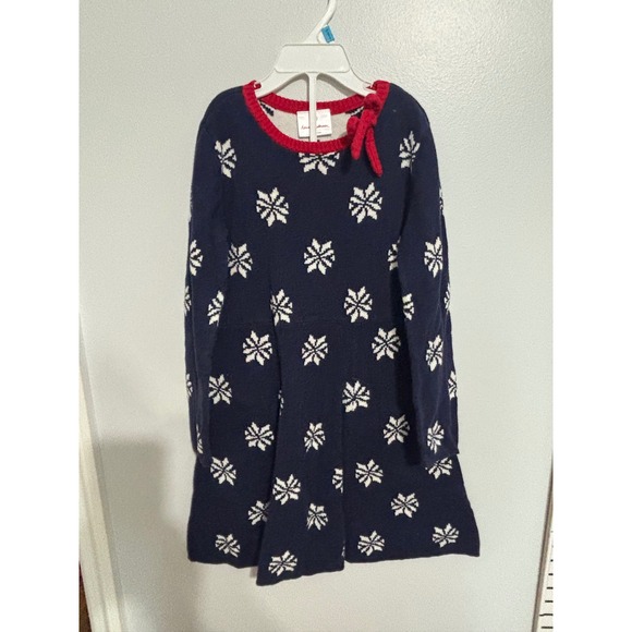 Hanna Andersson Other - Hanna‎ Andersson Kids Girls Blue Snowflake Knit Christmas Holiday Dress